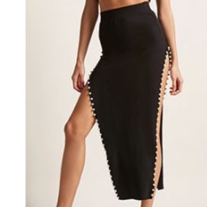 Black double high slit skirt size small